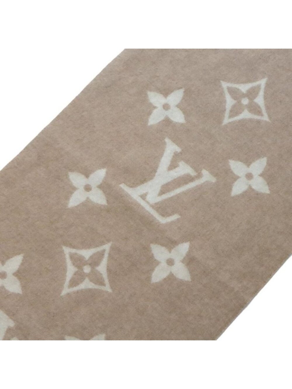 Louis Vuitton Muffler Cold Reykjavik Cashmere 100% Beige Scarf - Picture 6 of 8